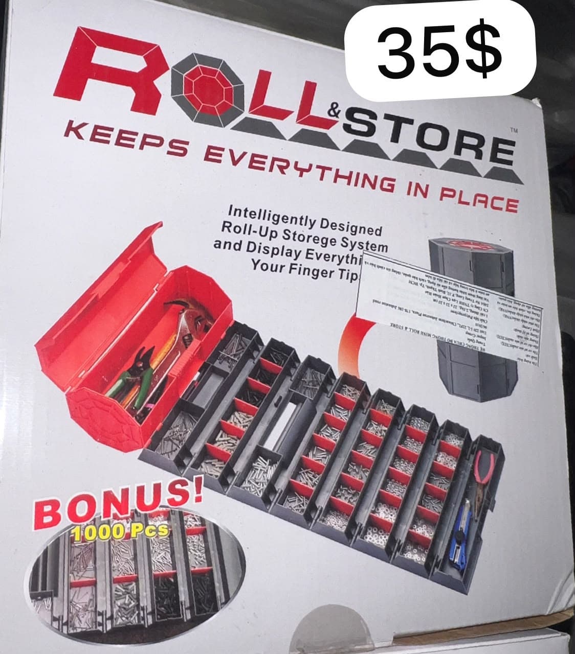 منظّم عدّة Roll & Store مع 1000 قطعة